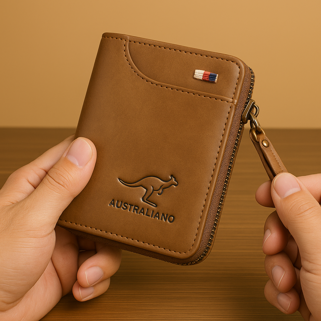 Angus | Zipper Wallet with RFID Protection
