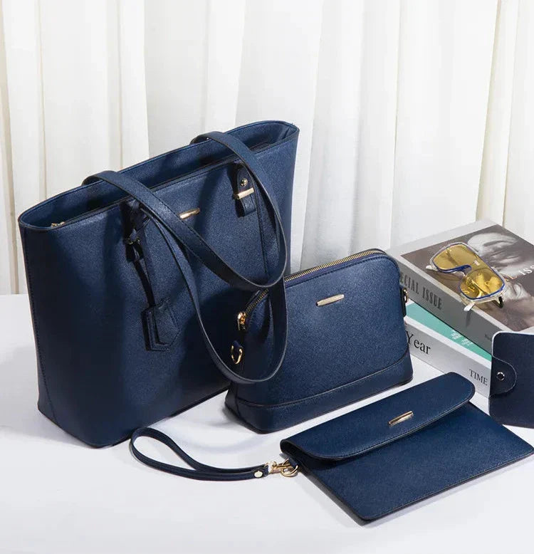 Ocean-3-Piece Leather Handbag & Shoulder Bag Set