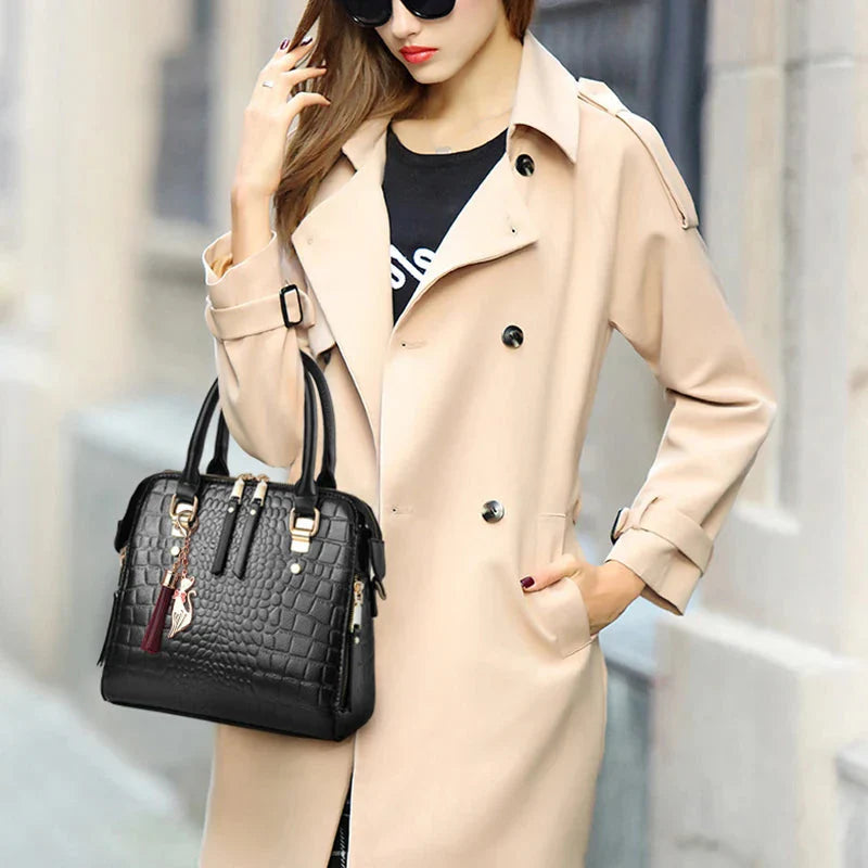 Maya-Embossed Leather Bag