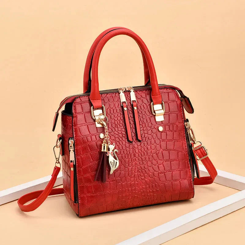 Maya-Embossed Leather Bag