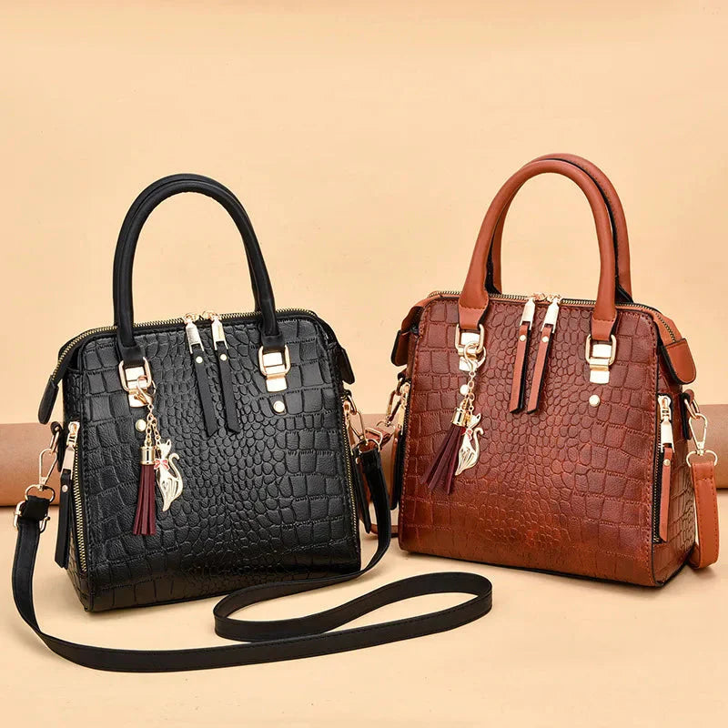 Maya-Embossed Leather Bag