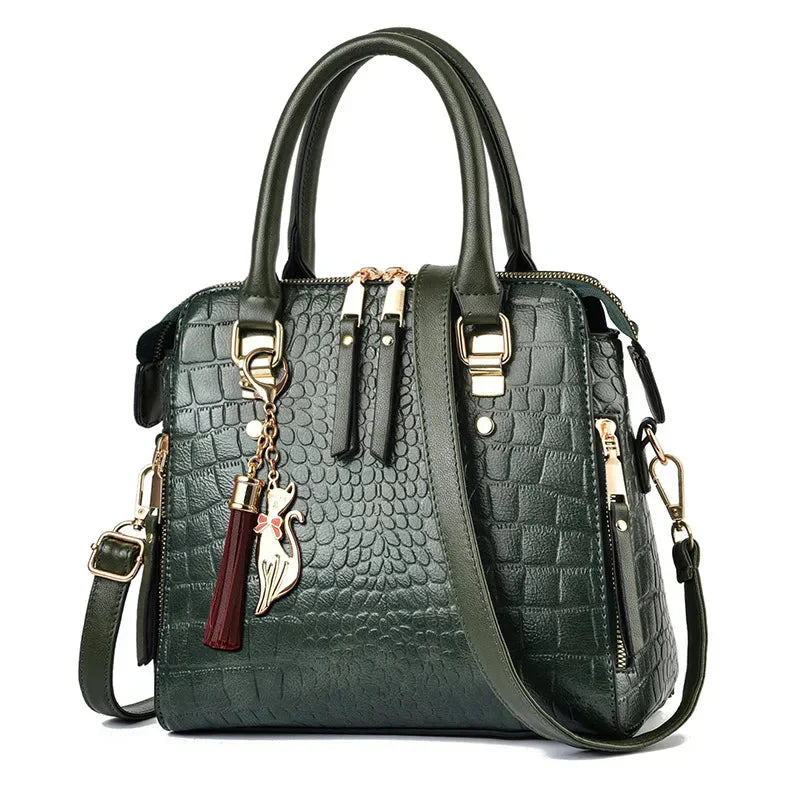 Maya-Embossed Leather Bag
