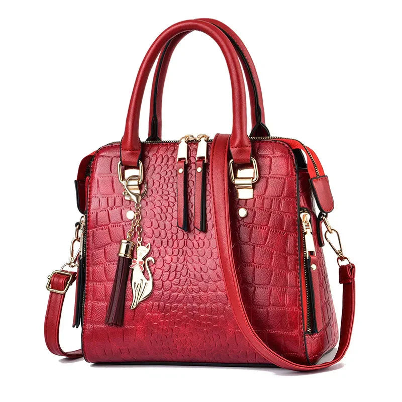 Maya-Embossed Leather Bag