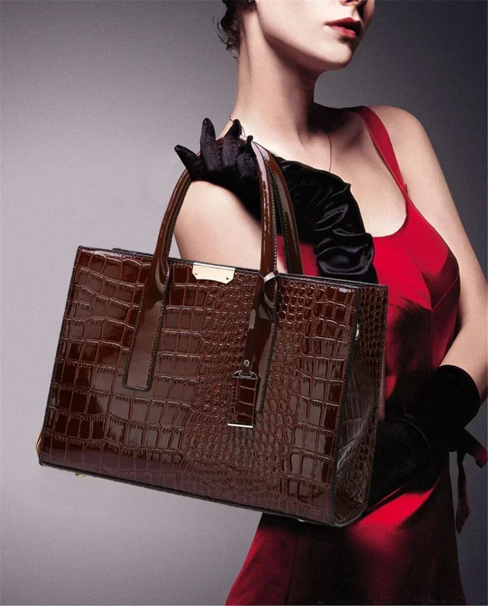 Amelia-Print Leather Handbag