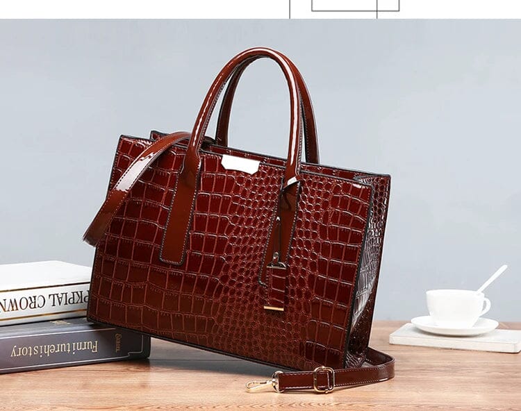 Amelia-Print Leather Handbag