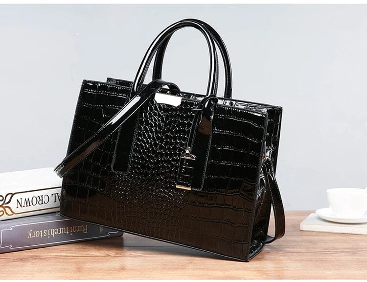 Amelia-Print Leather Handbag