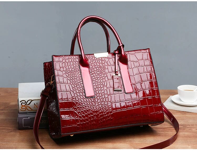 Amelia-Print Leather Handbag