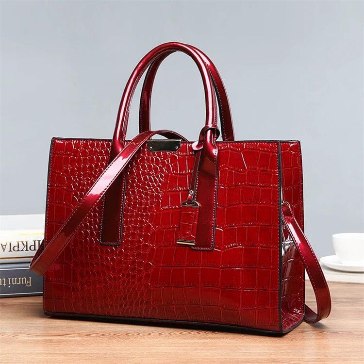 Amelia-Print Leather Handbag