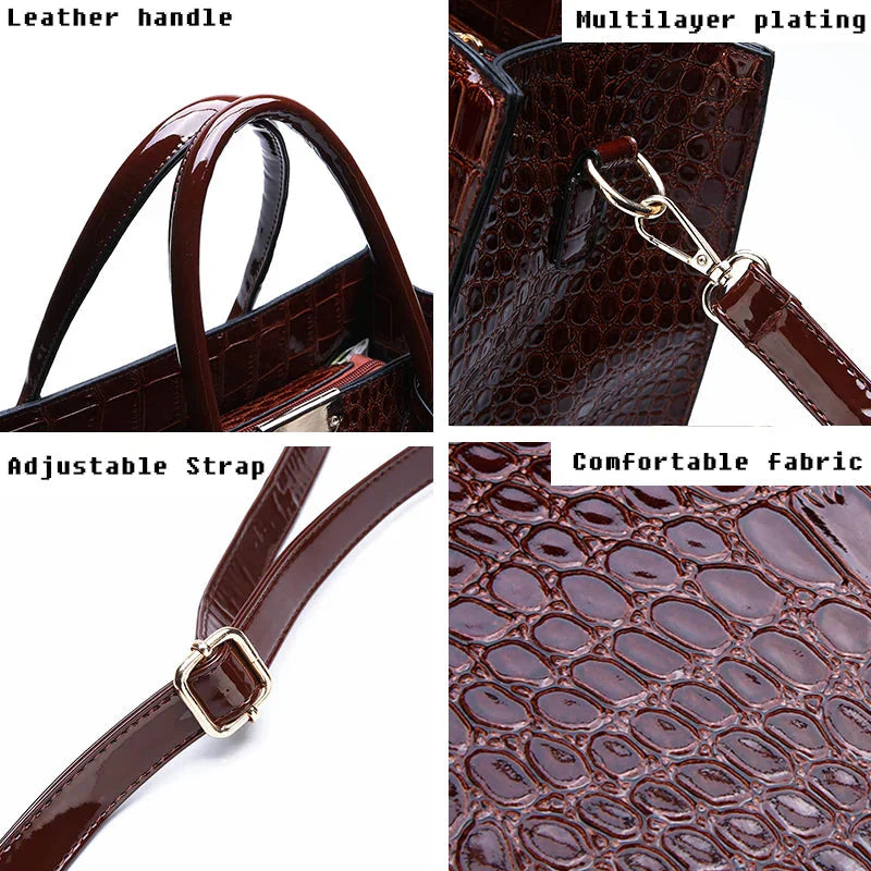 Amelia-Print Leather Handbag