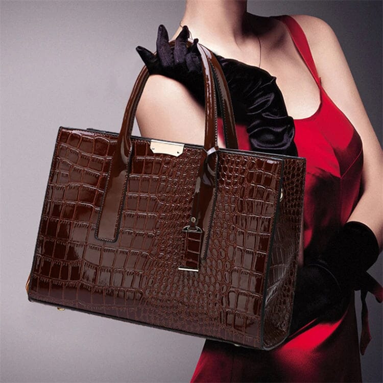 Amelia-Print Leather Handbag