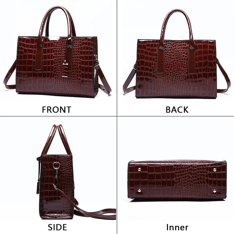 Amelia-Print Leather Handbag