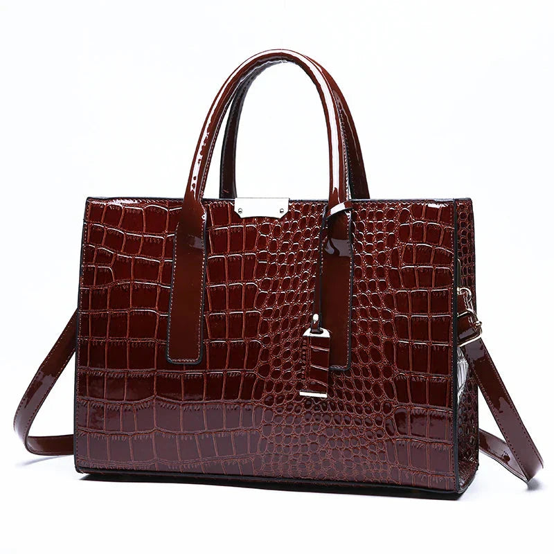 Amelia-Print Leather Handbag