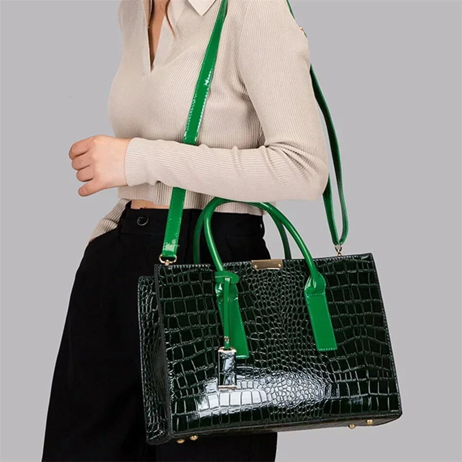 Amelia-Print Leather Handbag