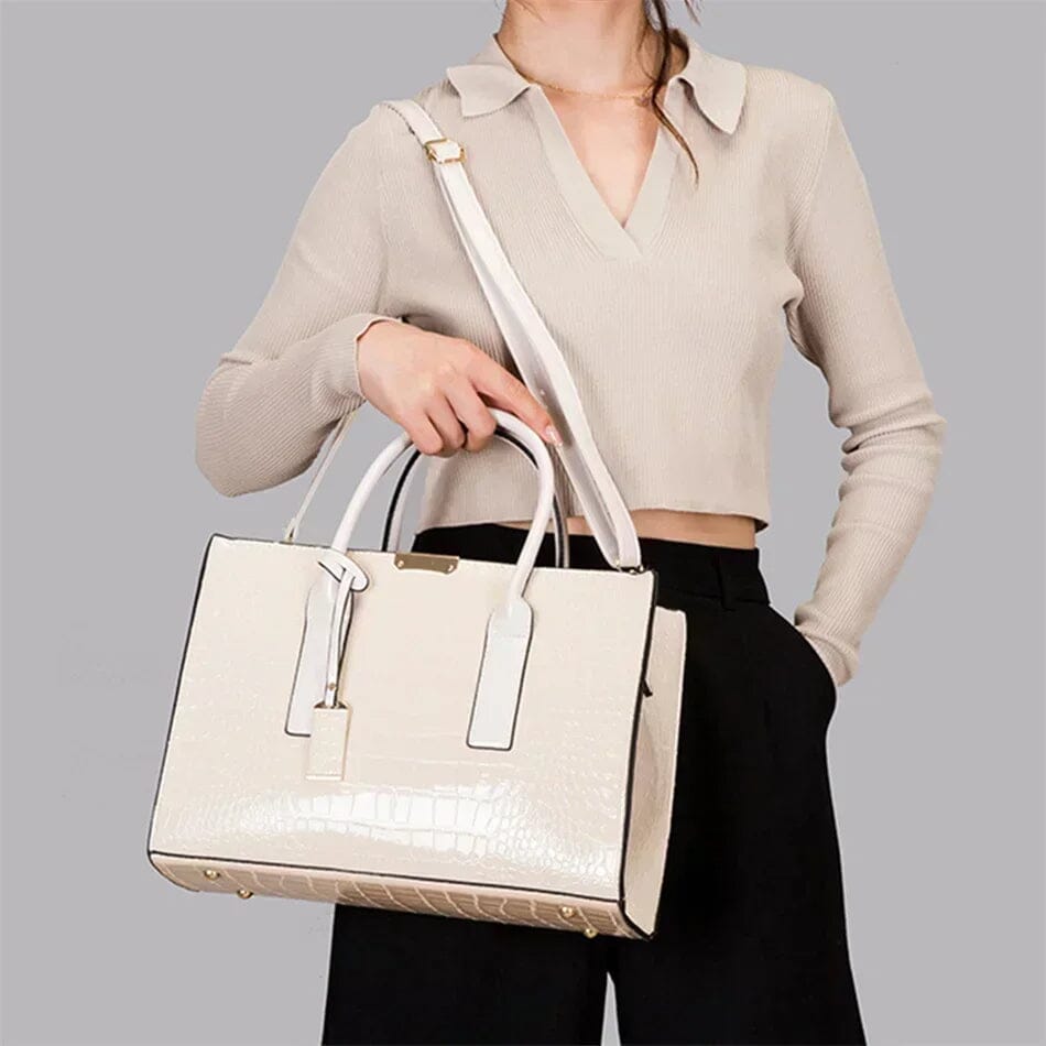 Amelia-Print Leather Handbag
