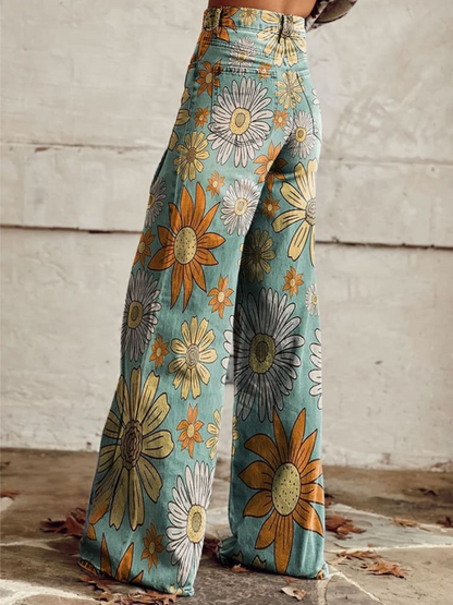 DAISY™ | VINTAGE FLORAL BAGGY PANTS