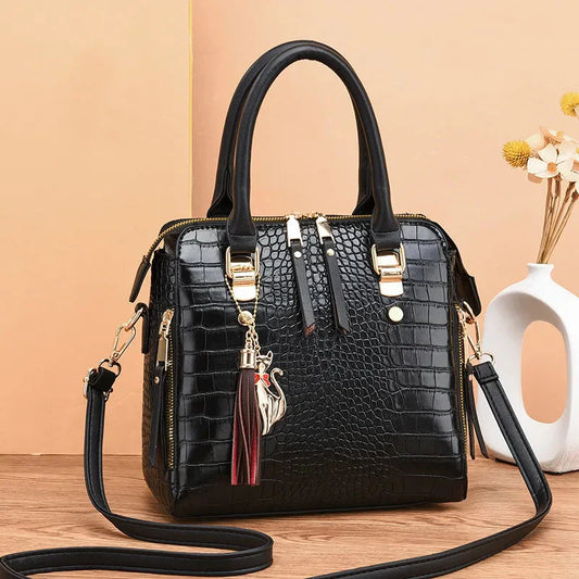 Maya-Embossed Leather Bag