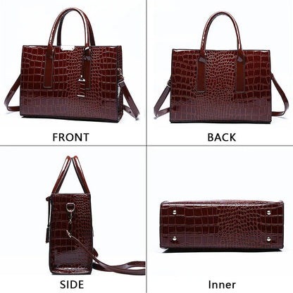 Amelia-Print Leather Handbag