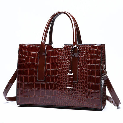 Amelia-Print Leather Handbag