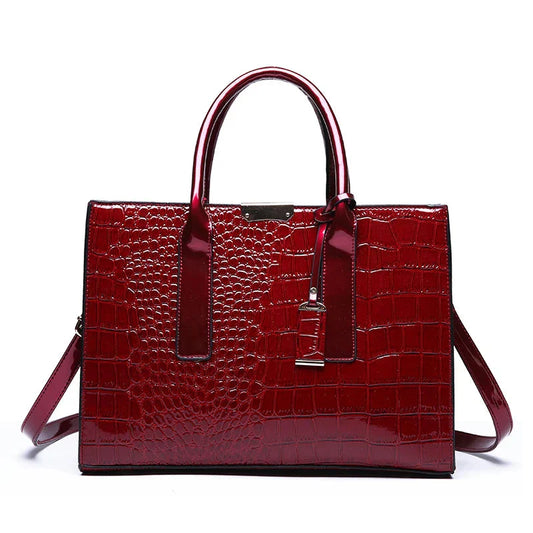 Amelia-Print Leather Handbag